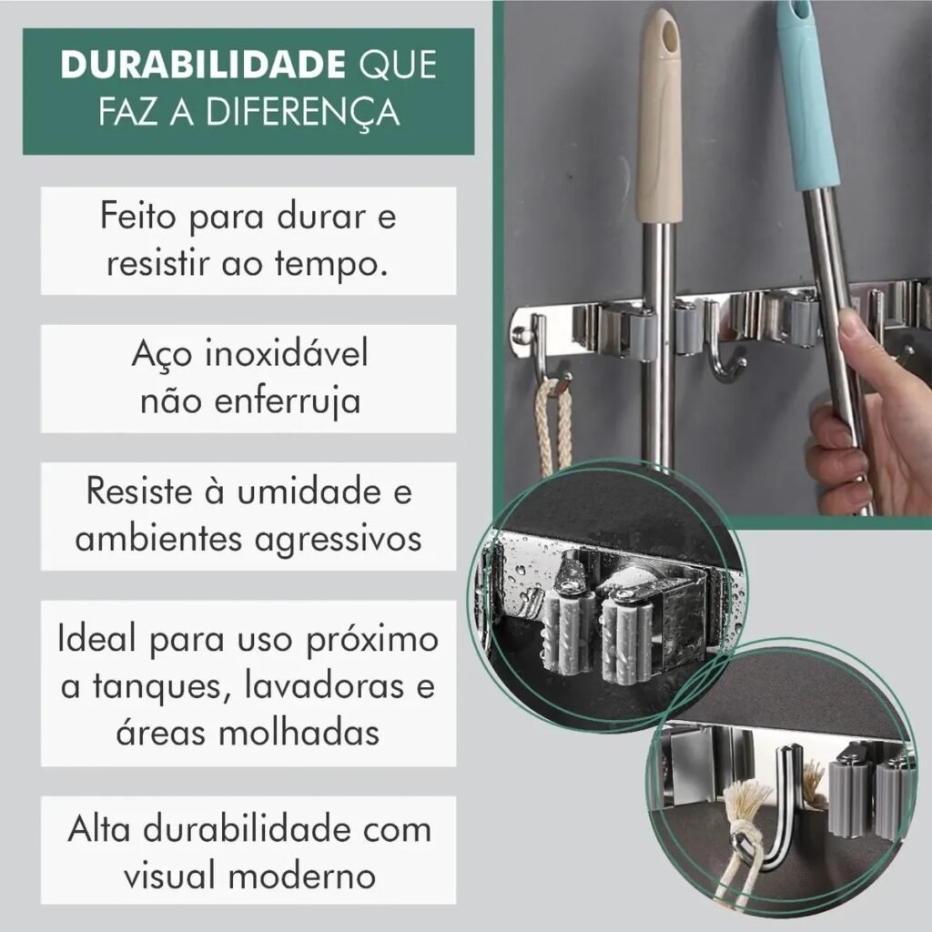 Suporte Inox para Vassouras e Acessórios Vale a Pena? Review Completo