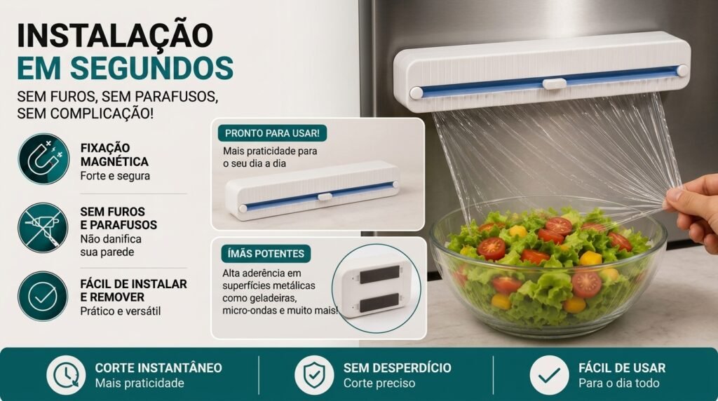Organizador Magnético para Papel Filme e Alumínio