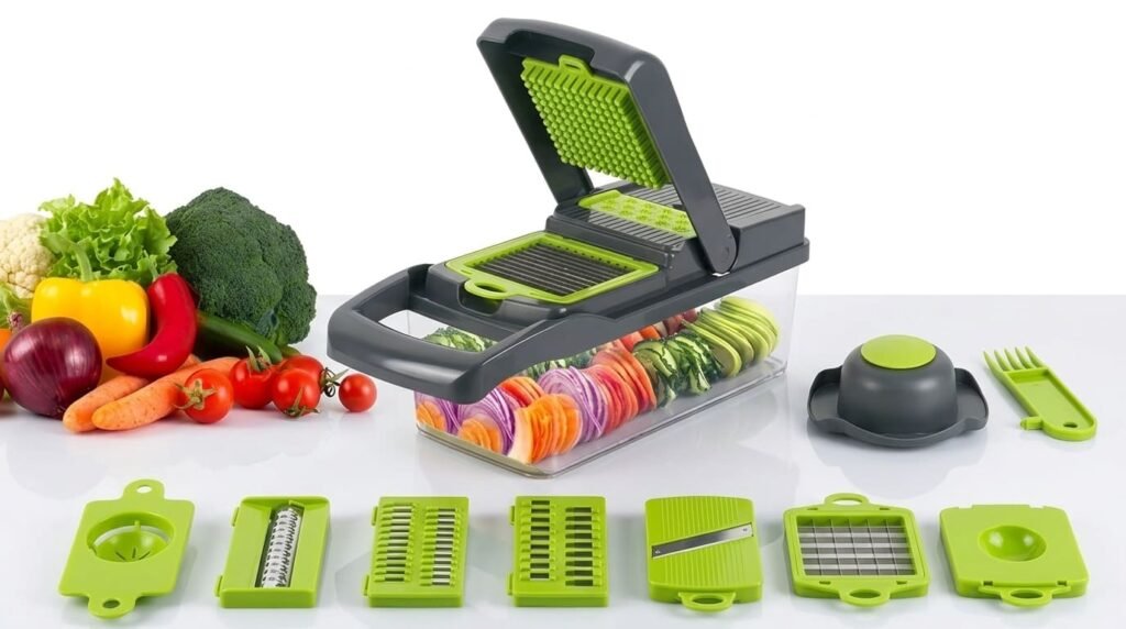 Cortador Alimentos Ralador Para Cozinha 16 1 Inox Maxmulti Verde