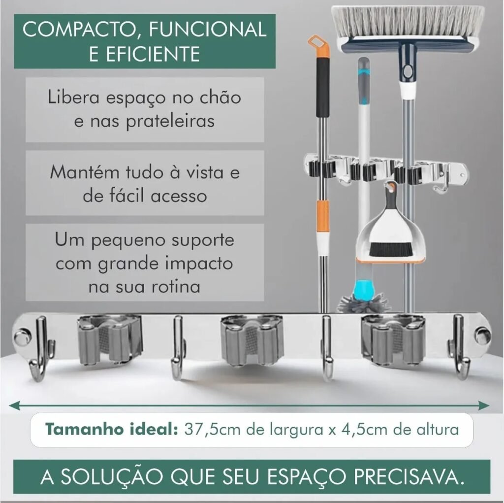 Suporte Inox para Vassouras e Acessórios Vale a Pena? Review Completo