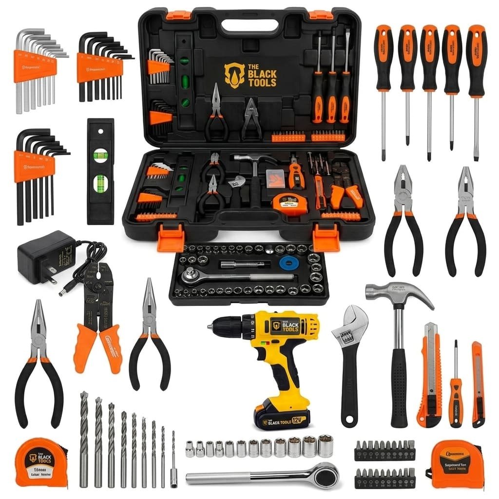 Kit De Ferramentas 169 Peças + Parafusadeira Furadeira 12v.