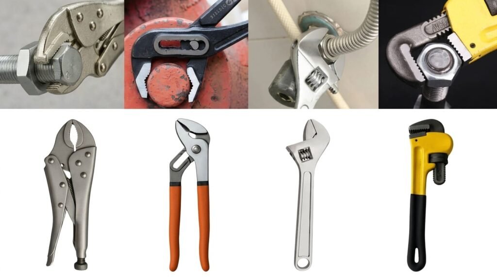 Kit Ferramenta Chave Inglesa Alicate Pressão Bomba Grif