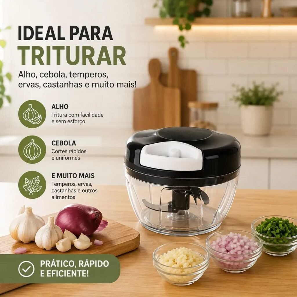 Processador Triturador Alimentos Manual 3 Lâminas 500ml (1)